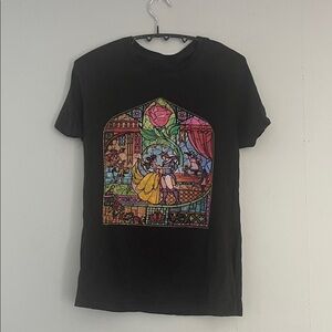Disney Black T-Shirt with Princess Design Size Medium